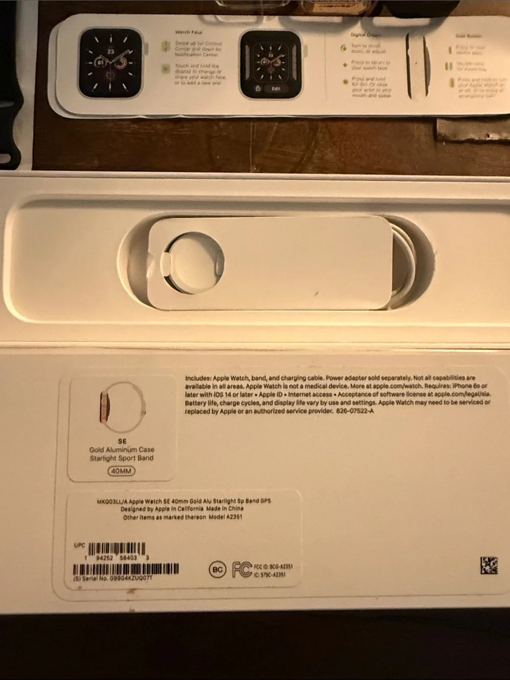 Apple Watch SE in Original Box w Charger and Band plus accessories